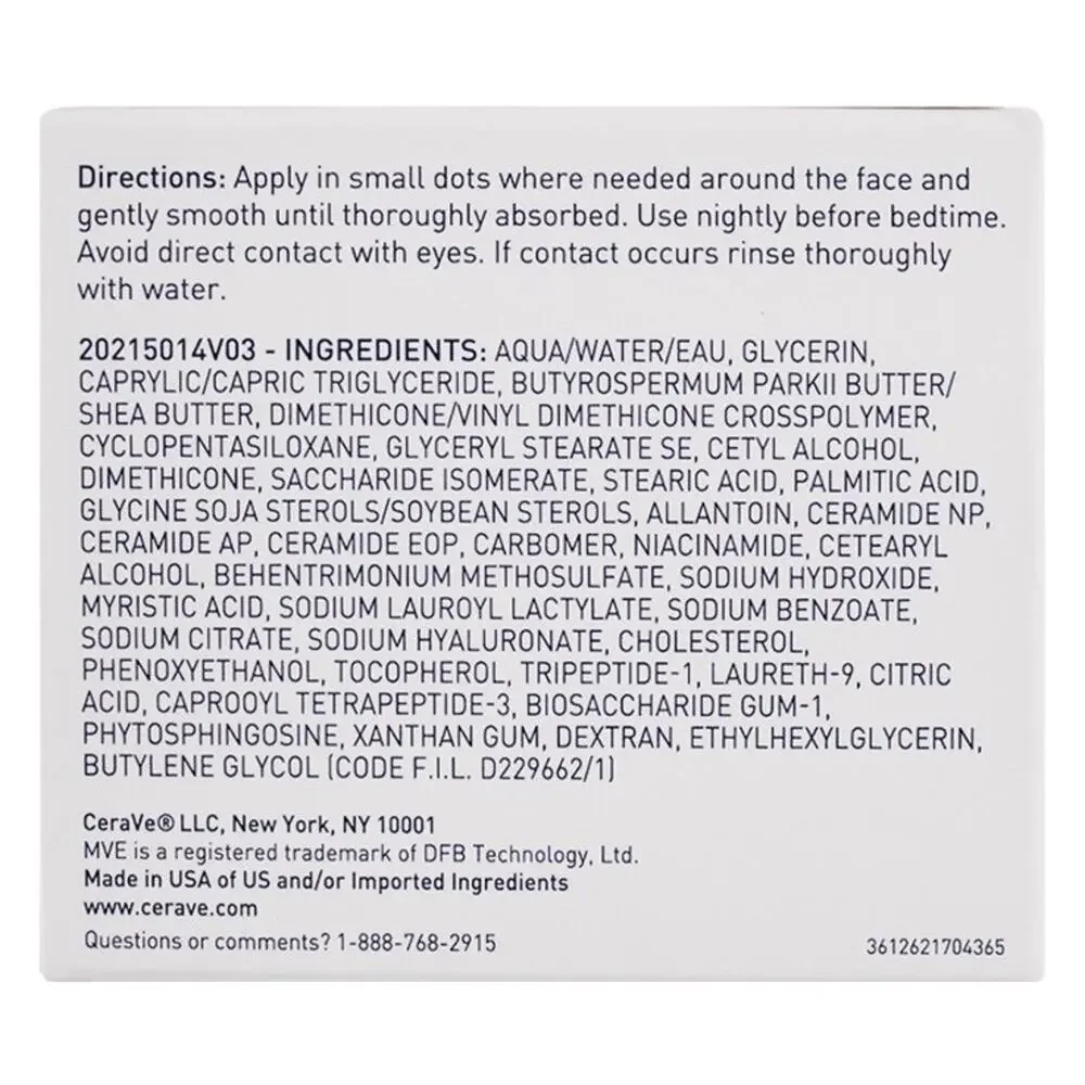 6 PACK Cerave Skin Renewing Night Cream - 1.7oz